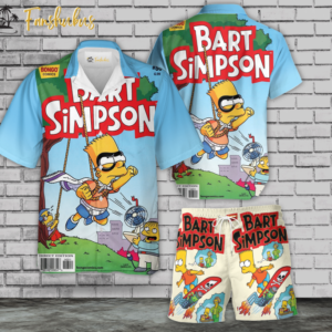 Bart Simpson Hawaiian Shirt Set | The Simpsons Family Series Hawaiian Shirt | Unisex Hawaiian Set | Cartoon Hawaiian Style