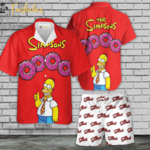 Homer Simpson Hawaiian Shirt Set | The Simpsons Family Series Hawaiian Shirt | Unisex Hawaiian Set | Cartoon Hawaiian Style