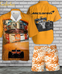 McLaren Hawaiian Shirt Set | Formula 1 Hawaiian Style | Unisex Hawaiian Set | Racing Hawaiian Style