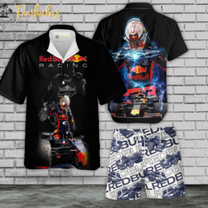 Red Bull Hawaiian Shirt Set | Formula 1 Hawaiian Style | Unisex Hawaiian Set | Racing Hawaiian Style