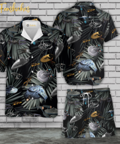 New Star Trek Hawaiian Shirt Space Ships Mens Star Trek Hawaiian Shirt