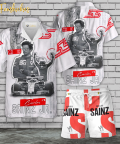 Carlos Sainz Jr. Hawaiian Shirt Set | Formula 1 Hawaiian Style | Unisex Hawaiian Set | Racing Hawaiian Style