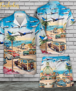 United Airlines Boeing 787-9 Dreamliner Hawaiian Shirt Set | Airlines Boeing Hawaiian Style | Unisex Hawaiian Set | Hawaiian Style