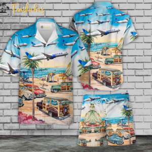 United Airlines Boeing 787-9 Dreamliner Hawaiian Shirt Set | Airlines Boeing Hawaiian Style | Unisex Hawaiian Set | Hawaiian Style