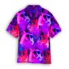 Neon Cat With Tropical Palm Leaves Pattern Hawaiian Shirt
