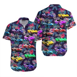Corvette Car - Gift for Car Lovers - Colorful Tropical Hawaiian Shirt