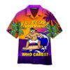Windsurfing Surfing Bear It's 5 O'Clock Somewhere Who Cares violet And Orange Hawaiian Shirt