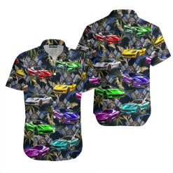 Corvette Car - Gift for Car Lovers - Colorful Tropical Hawaiian Shirt