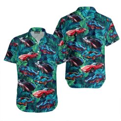 Colorful Corvette Car Tropical Hawaiian Shirt