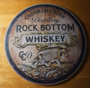 Whiskey Barrel Lid Round Wood Sign1003
