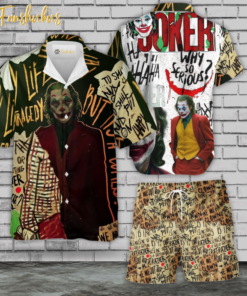 Joker Hawaiian Shirt Set | DC Universe Hawaiian | Unisex Hawaiian Set | DC Comics Hawaiian Style