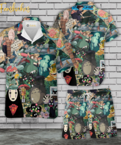 Japanese Anime Hawaiian Shirt Set | Anime Series Hawaiian Style | Unisex Hawaiian Set | Anime Hawaiian Style