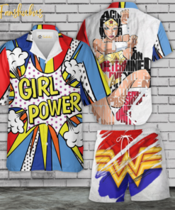 Wonder Woman Hawaiian Shirt Set | DC Universe Hawaiian | Unisex Hawaiian Set | DC Comics Hawaiian Style