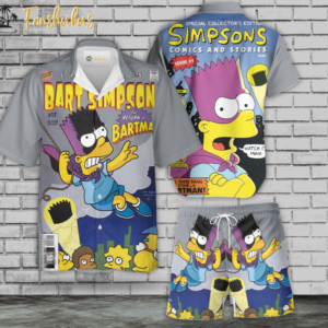 Bartman Hawaiian Shirt Set | The Simpsons Family Series Hawaiian Shirt | Unisex Hawaiian Set | Cartoon Hawaiian Style