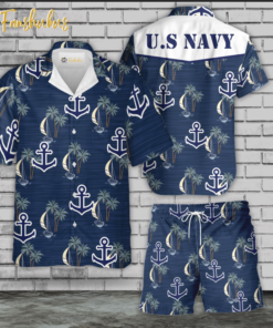 US Navy Shirt Set | U.S Navy Hawaiian Style | Unisex Hawaiian Set | Hawaiian Style