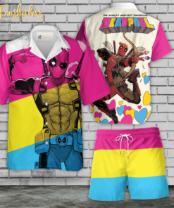 Pride Day Hawaiian Shirt Set | LGBT Deadpool Support Hawaiian Shirt | Unisex Hawaiian Set | Rainbow Hawaiian Style