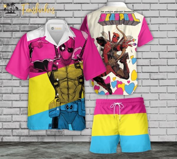 Pride Day Hawaiian Shirt Set | LGBT Deadpool Support Hawaiian Shirt | Unisex Hawaiian Set | Rainbow Hawaiian Style