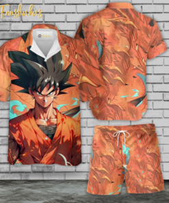 Son Goku Hawaiian Shirt Set | Anime Hawaiian Style | Unisex Hawaiian Set | Dragon Ball Z Anime Hawaiian Style