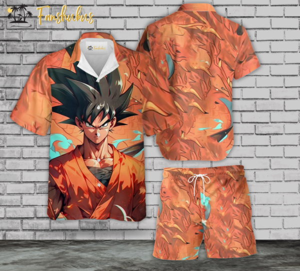 Son Goku Hawaiian Shirt Set | Anime Hawaiian Style | Unisex Hawaiian Set | Dragon Ball Z Anime Hawaiian Style
