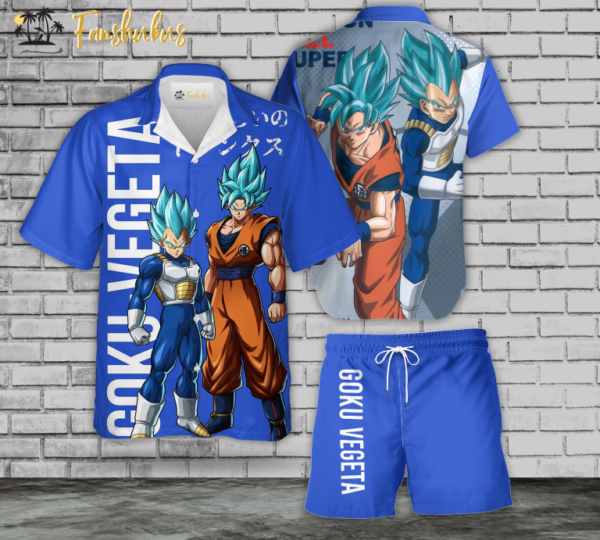 Vegeta and Goku Hawaiian Shirt Set | Anime Hawaiian Style | Unisex Hawaiian Set | Dragon Ball Anime Hawaiian Style