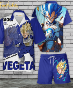 Vegeta Hawaiian Shirt Set | Anime Hawaiian Style | Unisex Hawaiian Set | Dragon Ball Anime Hawaiian Style