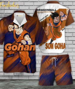 Son Gohan Hawaiian Shirt Set | Anime Hawaiian Style | Unisex Hawaiian Set | Dragon Ball Anime Hawaiian Style