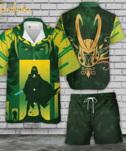 Loki Hawaiian Shirt Set | Marvel Comics Universe Hawaiian | Unisex Hawaiian Set | Marvel Loki Hawaiian Style