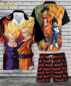 Vegeta And Goku Hawaiian Shirt Set | Anime Hawaiian Style | Unisex Hawaiian Set | Dragon Ball Anime Hawaiian Style