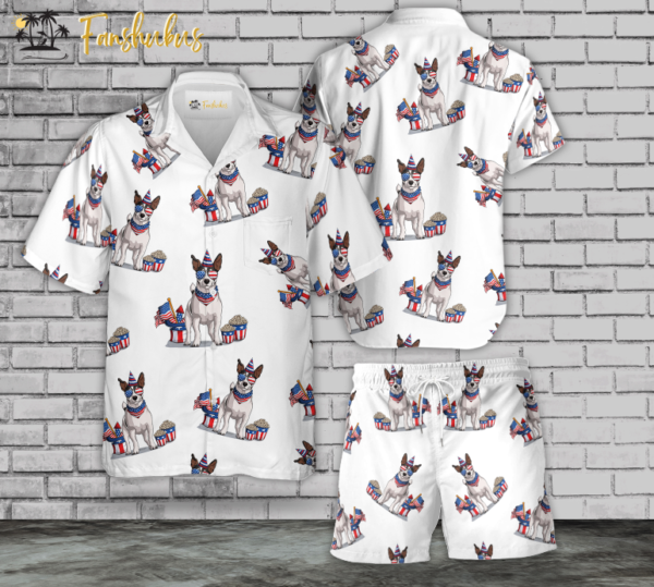 USA Independence Day Dog Hawaiian Shirt Set | 4th Of July Hawaiian Shirt | Unisex Hawaiian Set | Pet Hawaiian Style