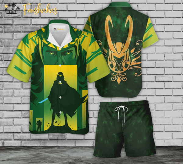 Loki Hawaiian Shirt Set | Marvel Comics Universe Hawaiian | Unisex Hawaiian Set | Marvel Loki Hawaiian Style