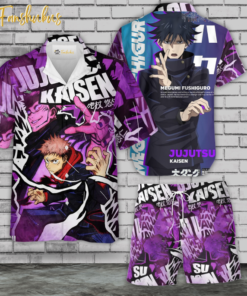 Gojo Satoru Hawaiian Shirt Set | Anime Hawaiian | Unisex Hawaiian Set | Jujutsu Kaisen Anime Hawaiian Style