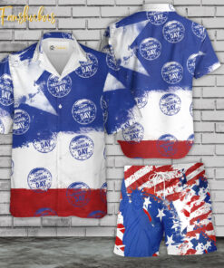 4th Of July Statue Of Liberty Hawaiian Shirt Set | US Independence Day Hawaiian Shirt | Unisex Hawaiian Set | USA Flag Day Hawaiian Style