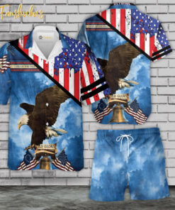 4th Of July Hawaiian Shirt Set | US Independence Day Hawaiian Shirt | Unisex Hawaiian Set | USA Flag Day Hawaiian Style