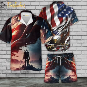 4th Of July Hawaiian Shirt Set | US Independence Day Hawaiian Shirt | Unisex Hawaiian Set | USA Flag Day Hawaiian Style