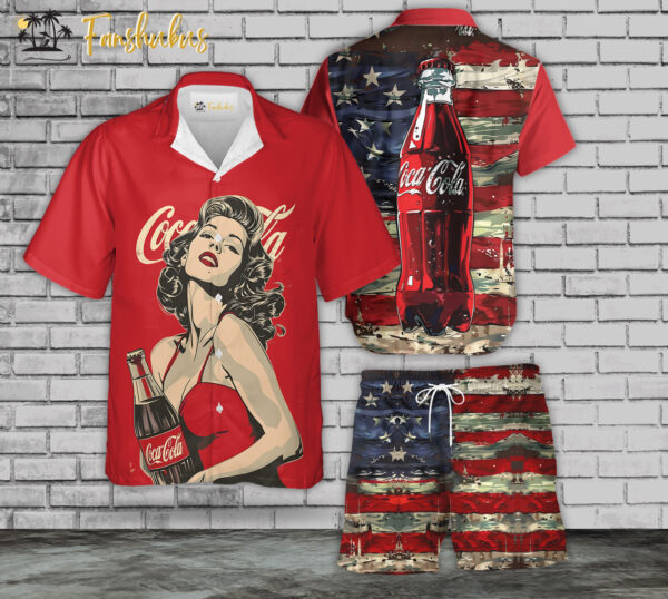 CocaCola Hawaiian Shirt Set | Coke Hawaiian Shirt | Unisex Hawaiian Set | USA Coke Hawaiian Style