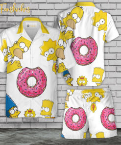 The Simpsons Family Hawaiian Shirt Set | Simpsons Series Hawaiian Shirt | Unisex Hawaiian Set | Cartoon Hawaiian Style