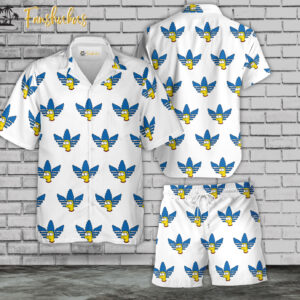 Marge Simpson Hawaiian Shirt Set | The Simpsons Family Series Hawaiian Shirt | Unisex Hawaiian Set | Cartoon Hawaiian Style