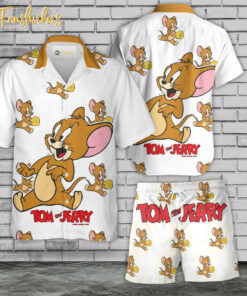 Tom & Jerry Hawaiian Shirt Set | Tom and Jerry Series Hawaiian Shirt | Unisex Hawaiian Set | Cartoon Hawaiian Style