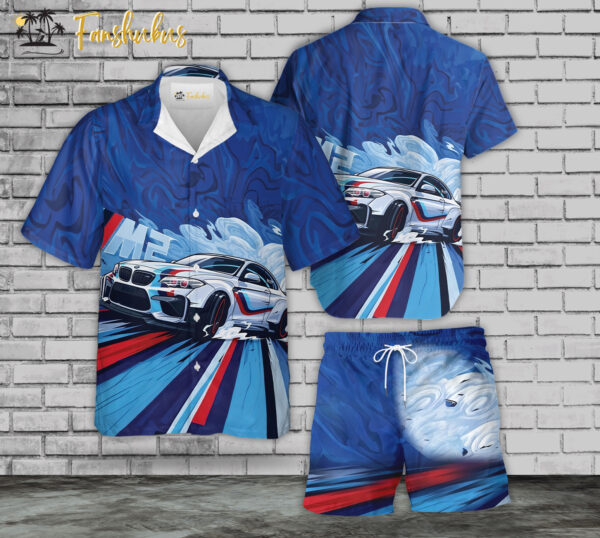BMW Hawaiian Shirt Set | Car Brand Hawaiian Shirt | Unisex Hawaiian Set | Car Logo Hawaiian Style