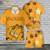 Garfield Hawaiian Shirt Set | Garfield Cartoon Hawaiian Shirt | Unisex Hawaiian Set | Cute Cat Hawaiian Style