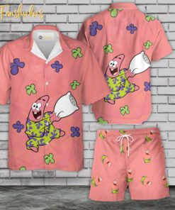 Patrick Star Hawaiian Shirt Set | SpongeBob Series Hawaiian Shirt | Unisex Hawaiian Set | Cartoon Hawaiian Style