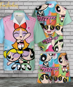 The Powerpuff Girls Hawaiian Shirt Set | Powerpuff Girls Series Hawaiian Shirt | Unisex Hawaiian Set | Cartoon Hawaiian Style