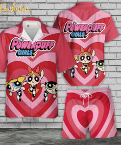 The Powerpuff Girls Hawaiian Shirt Set | Powerpuff Girls Series Hawaiian Shirt | Unisex Hawaiian Set | Cartoon Hawaiian Style