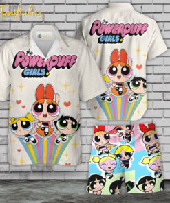 The Powerpuff Girls Hawaiian Shirt Set | Powerpuff Girls Series Hawaiian Shirt | Unisex Hawaiian Set | Cartoon Hawaiian Style