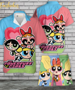 The Powerpuff Girls Hawaiian Shirt Set | Powerpuff Girls Series Hawaiian Shirt | Unisex Hawaiian Set | Cartoon Hawaiian Style