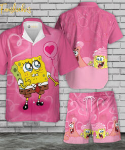 Patrick vs SpongeBob Hawaiian Shirt Set | SpongeBob Series Hawaiian Shirt | Unisex Hawaiian Set | Cartoon Hawaiian Style