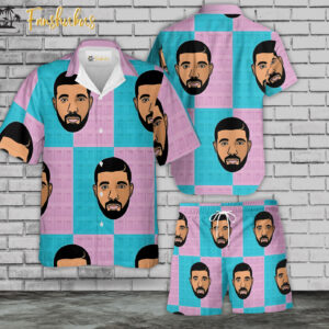 Drake Hawaiian Shirt Set | Rapper Hawaiian Shirt | Unisex Hawaiian Set | Drake Rapper Hawaiian Style