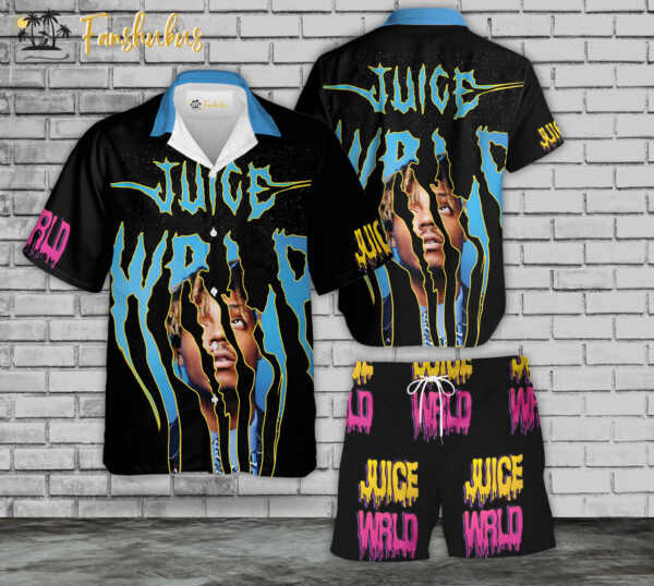 Juice Wrld Hawaiian Shirt Set | Juice Wrld Rapper Hawaiian Shirt | Unisex Hawaiian Set | Rap Music Hawaiian Style