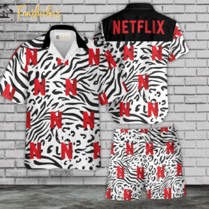 Netflix Hawaiian Shirt Set | Film Hawaiian Shirt | Unisex Hawaiian Set | Netflix Series Hawaiian Style