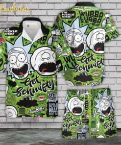 Rick and Morty Hawaiian Shirt Set | Cartoon Hawaiian Shirt | Unisex Hawaiian Set | Rick and Morty Cartoon Series Hawaiian Style